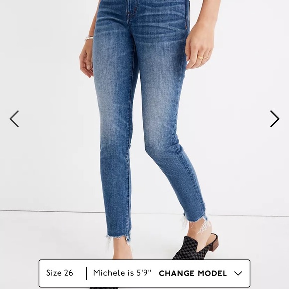 Madewell 9" High-Rise Skinny Crop Jeans: Destructed-Hem Edition, size 26 - Picture 5 of 6